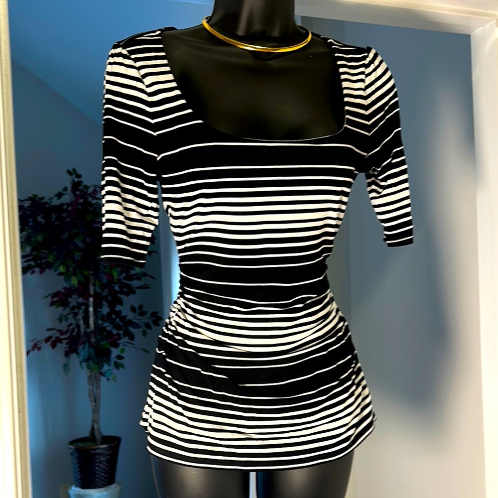 Black and White Striped Top